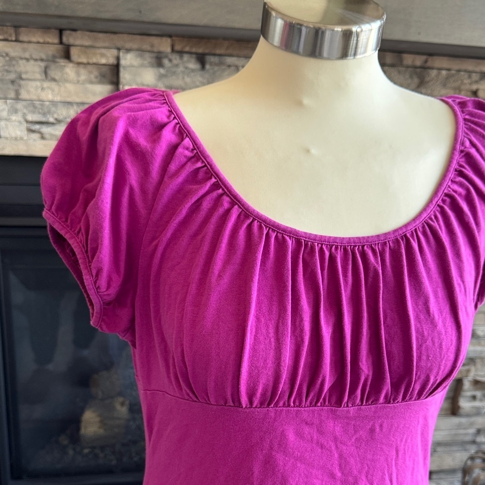 LOFT Fuchsia Scoop Neck Blouse - Picture 5 of 10